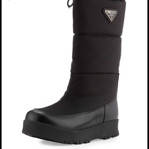 PRADA 7.5 black platform boots sold out
